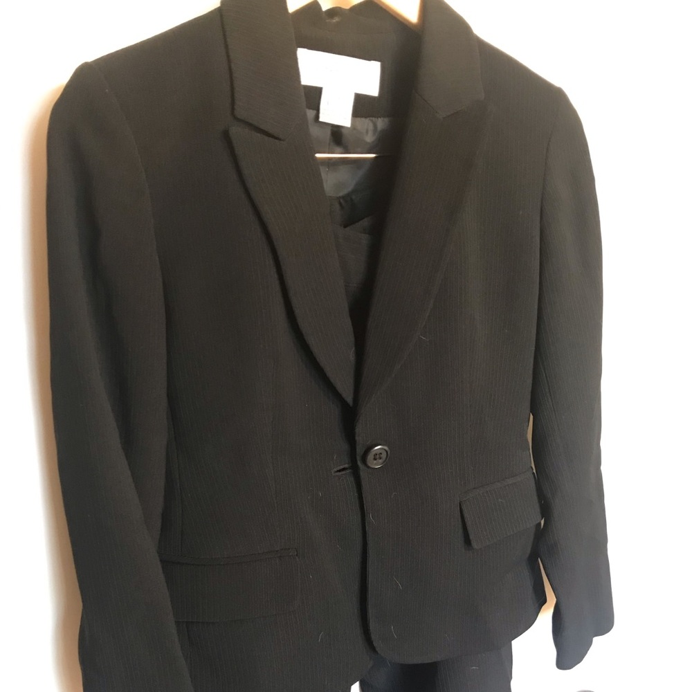 Textured Black Jones New York Petite Suit